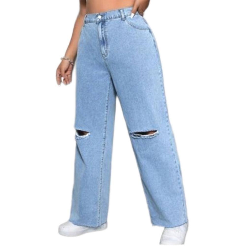 Super trendy wide leg Distressed Jeans sz 2x